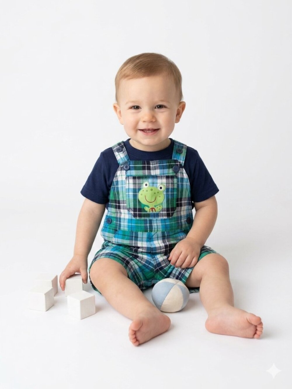 Baby Boy's Boys Fisher Price Frog Overalls & Tee Shirt Top Size 12 Months NWT